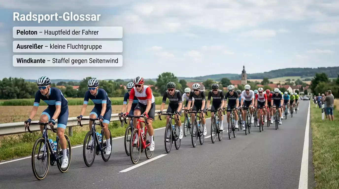 Radsport-Szene mit Fokus auf Fachwissen und Terminologie