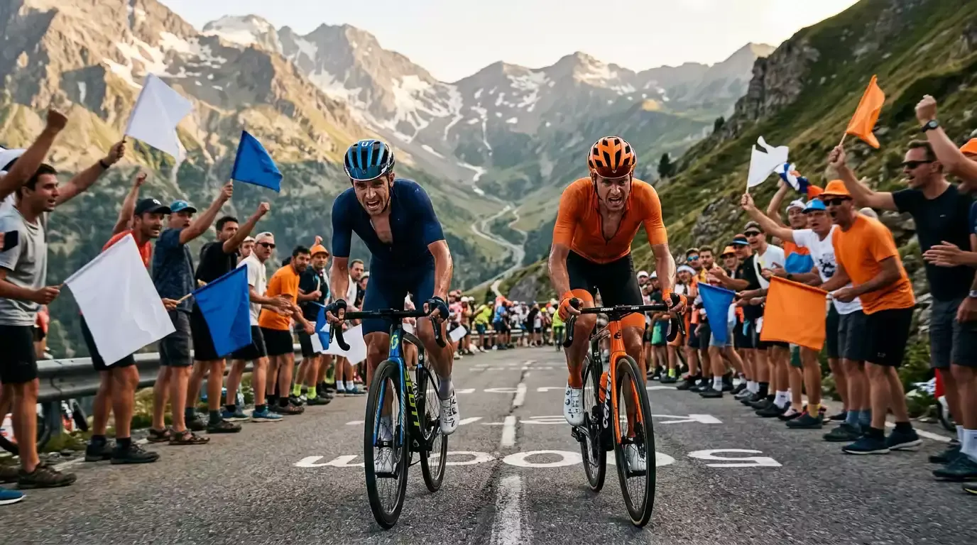 Radsport Live Wetten - Radfahrer bei Bergetappe