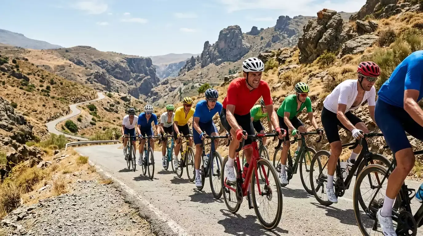 Radfahrer kämpfen bei der Vuelta a España gegen Hitze und steile Bergstraßen